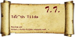Tóth Tilda névjegykártya